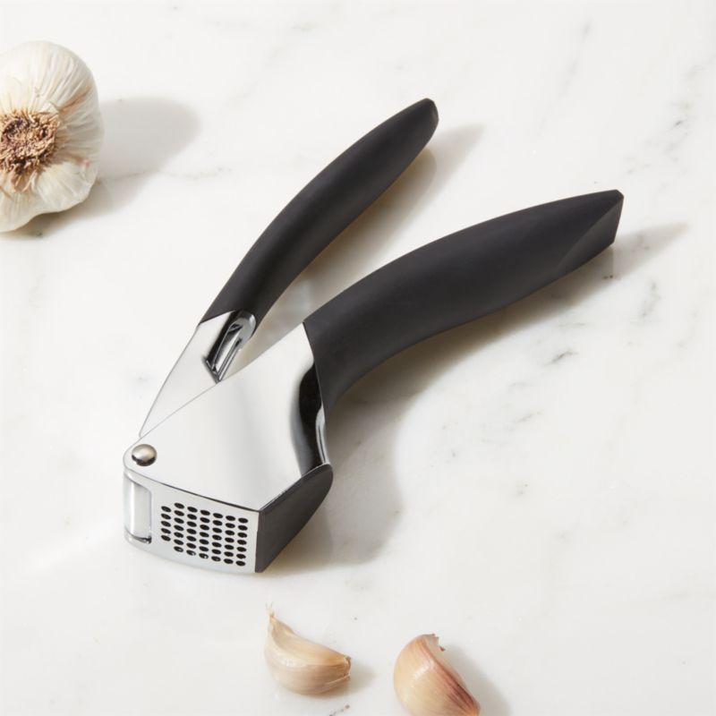 Trudeau Stress-Less Garlic Mincer + Reviews | Crate & Barrel | Crate & Barrel