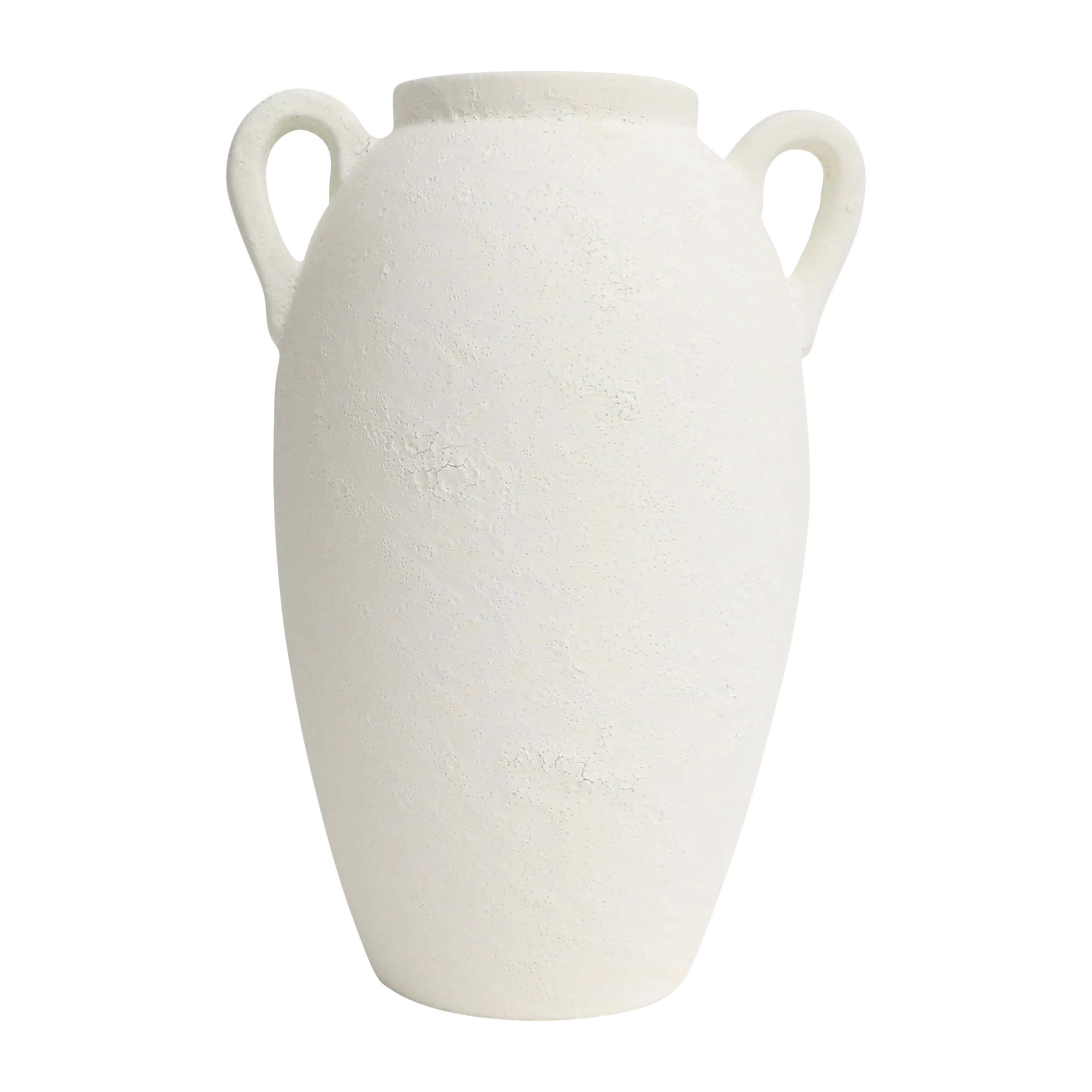 Sagebrook Home Stoneware Elegance: Textured Vase with Handles - Decor Accent | Wayfair North America