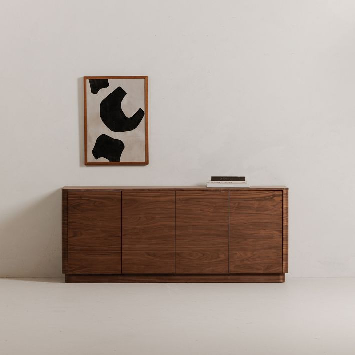 Rina Curved Oak Pedestal Sideboard (72") | West Elm (US)