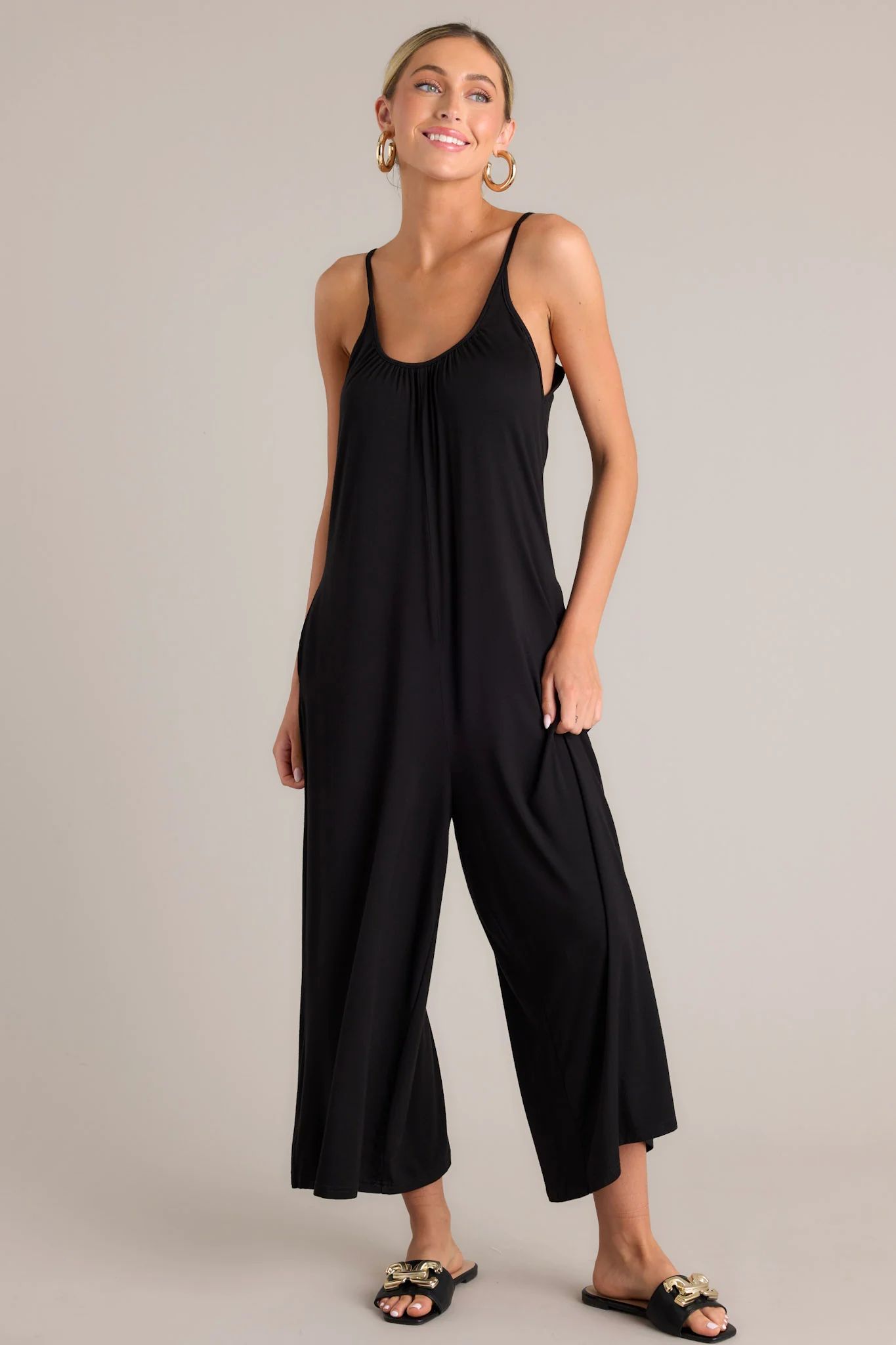 Days Off Black Wide Leg Jumpsuit | Red Dress