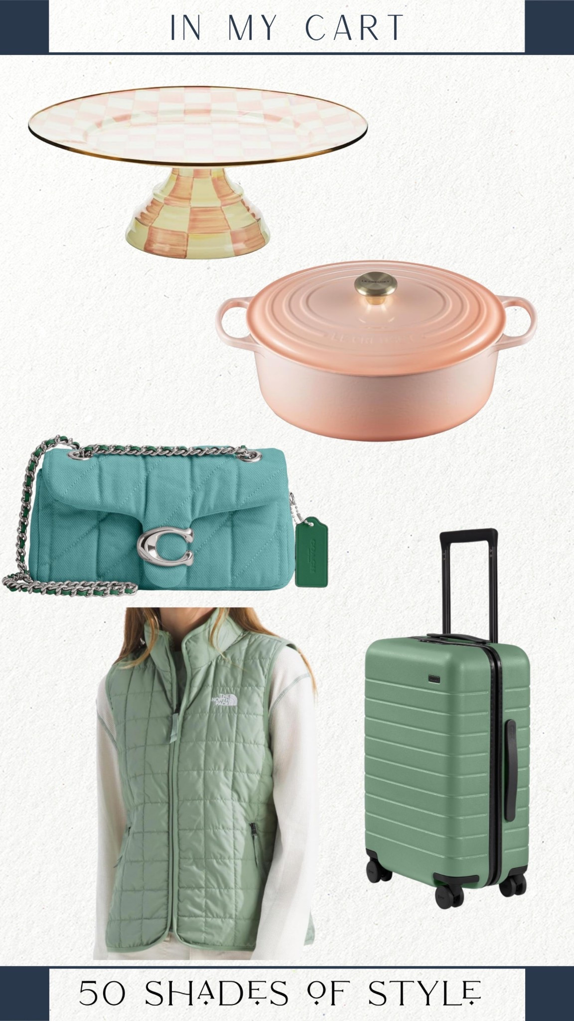 mackenzie childs cake stand, le creuset dutch oven, luggage, coach handbag, north face vest

#LTKHome #LTKSeasonal #LTKgrwm
