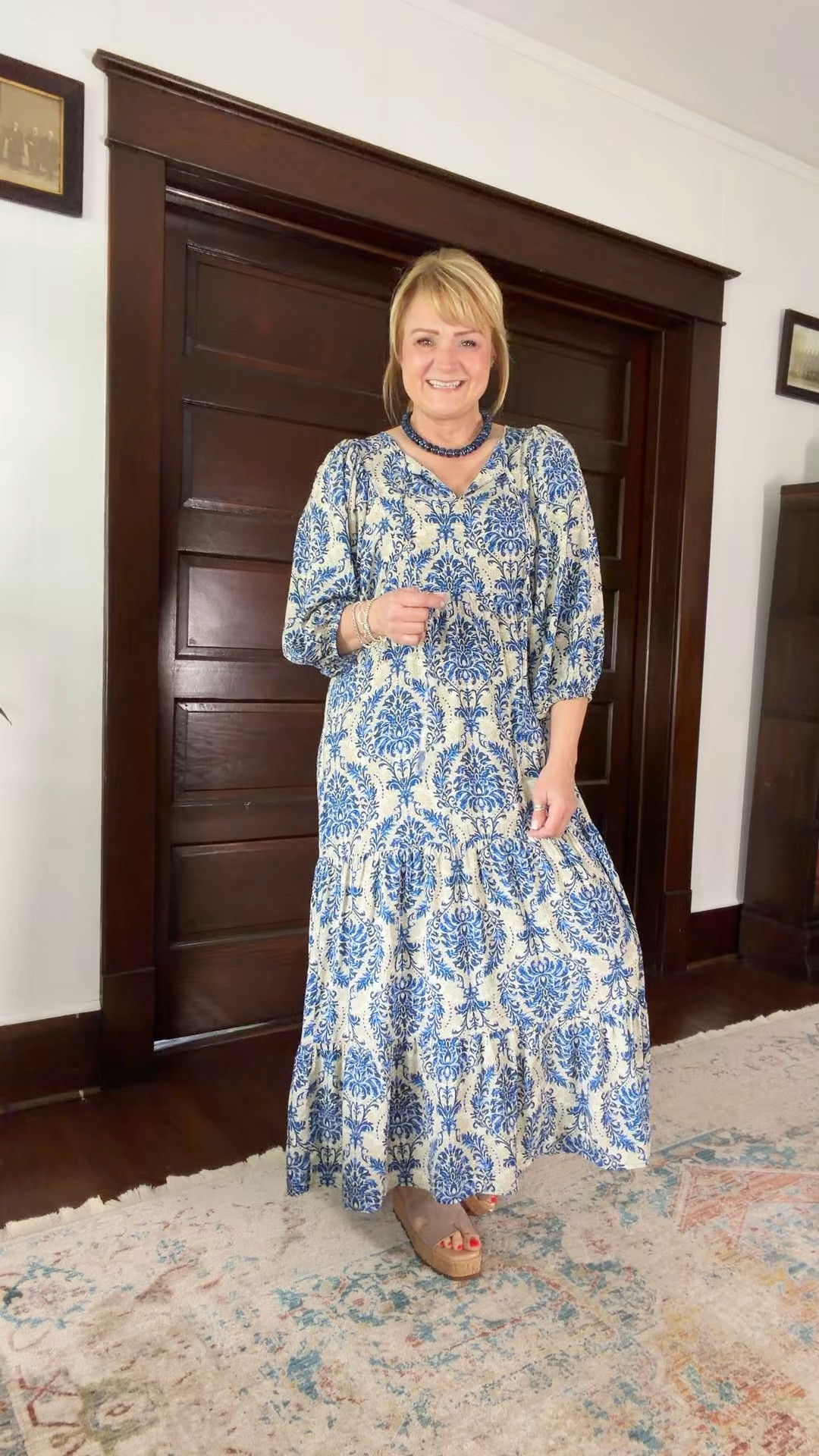 Easter Dress 💙✝️. Very affordable and lightweight.   Perfect for warmer weather and a great mature outfit idea  

#LTKOver40