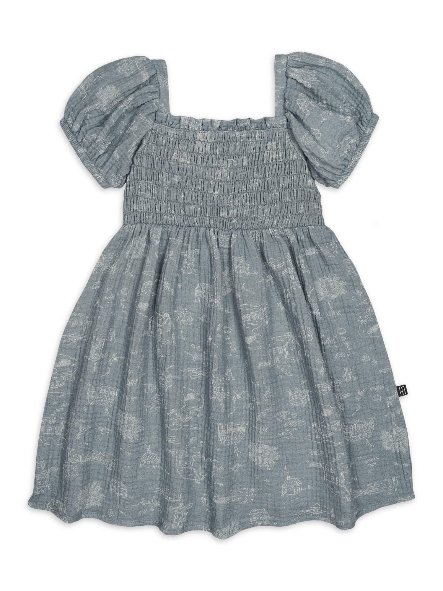 Modern Moments by Gerber Toddler Girl Puff Sleeve Dress, Sizes 12M-5T | Walmart (US)