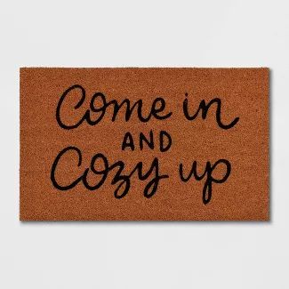 1'6"x2'6" Come In and Cozy Up Doormat Black - Threshold™ | Target