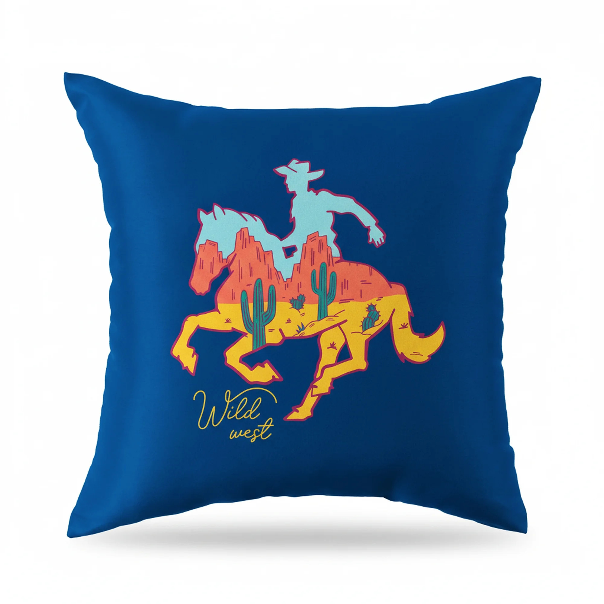 Mainstays 16 in x 16 in Texas Desert Outdoor Pillow, Royal | Walmart (US)