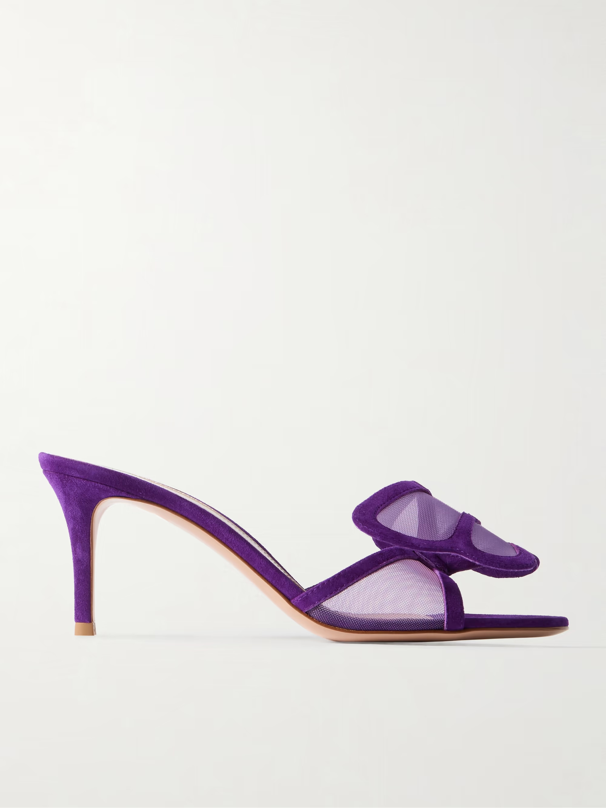 Ilia 75 mesh-trimmed suede sandals | NET-A-PORTER (UK & EU)