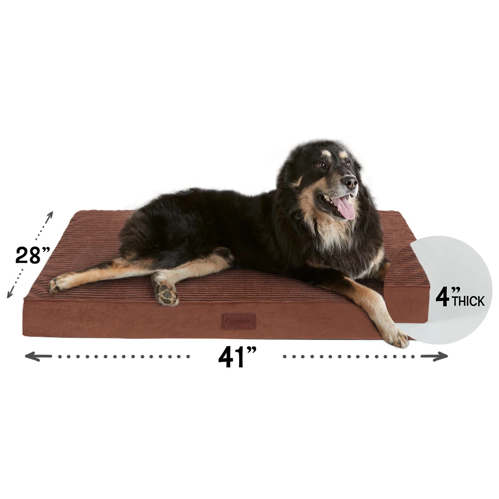 Ophanie Brown Orthopedic Dog Bed for Large Dogs with Non-Slip Bottom, Waterproof and Machine Washable Removable Pet Bed Cover,Size(41"x28"x4") - Walmart.com | Walmart (US)