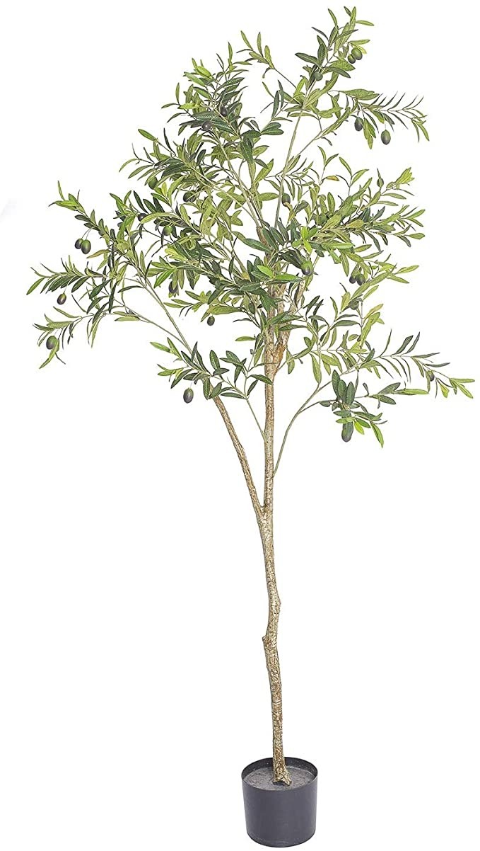 Bluecho 6FT Faux Olive Tree Potted Silk Artificial Fruit Plants Tree in Pots for Home Decor Indoo... | Amazon (US)