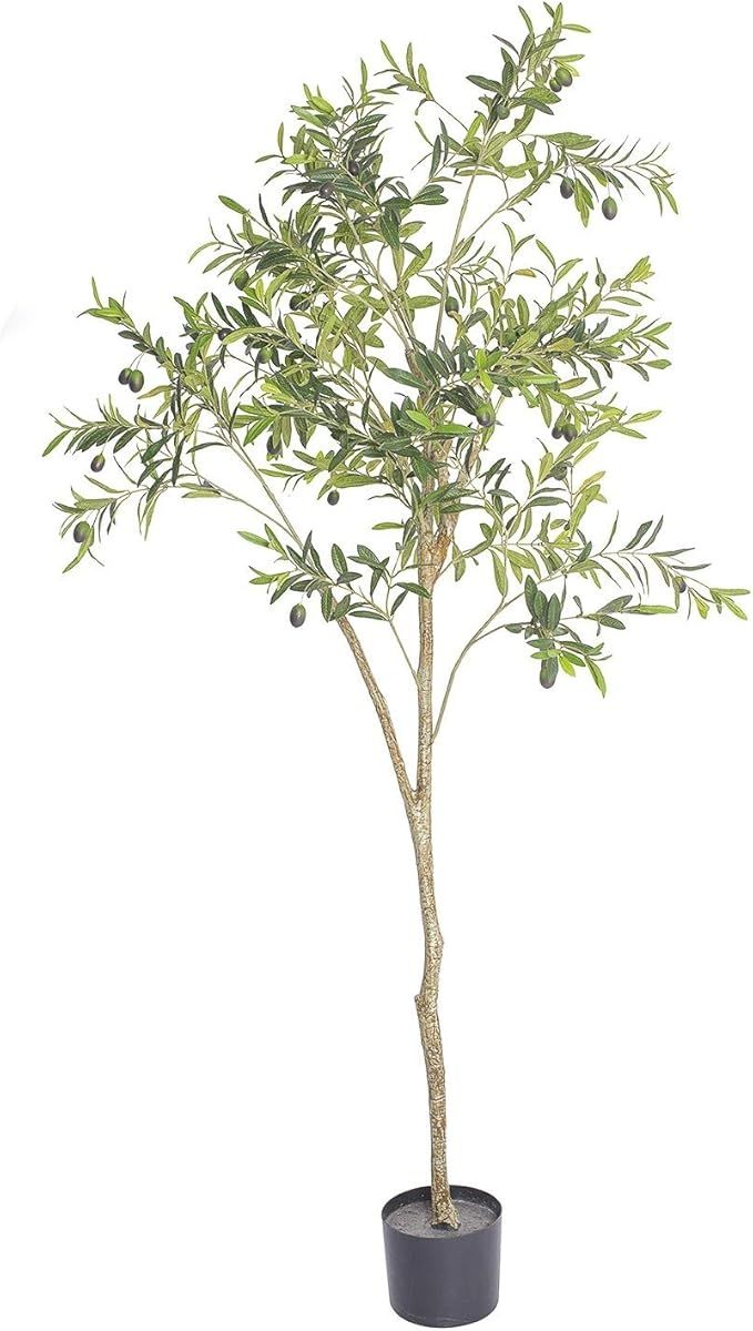 Bluecho 6FT Faux Olive Tree Potted Silk Artificial Fruit Plants Tree in Pots for Home Decor Indoo... | Amazon (US)