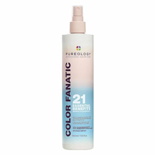Pureology Color Fanatic Multi-Tasking Leave-In Spray, 21 Benefits for All Hair Types, Heat Protection, Detangling & Frizz Control, Infused with Coconut & Camellia Oils, Color Safe, Vegan, 13.5 Fl Oz | Amazon (US)