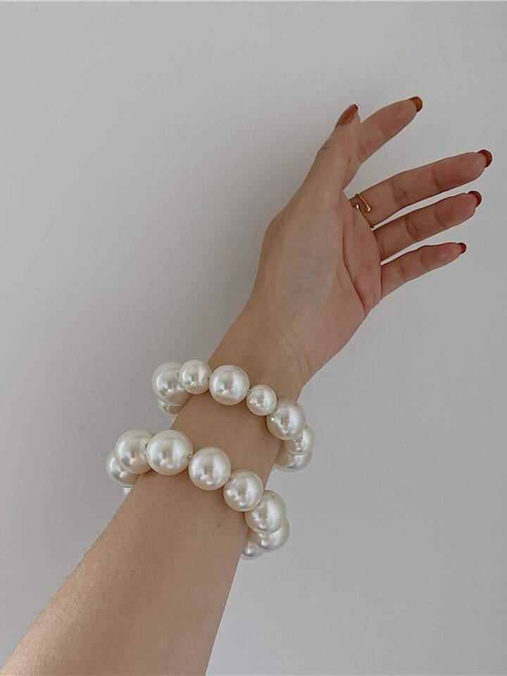 1pc Pearl Hair Scrunchie, Versatile Ballet Style Hair Tie Ponytail Holders Hair Elastics Hair Rubber Bands Scrunchies Hair Rope Elastic Hair Tie, Hair Bobbles | SHEIN