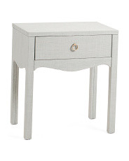 26in Linen Wrapped Curved Side Table | Marshalls