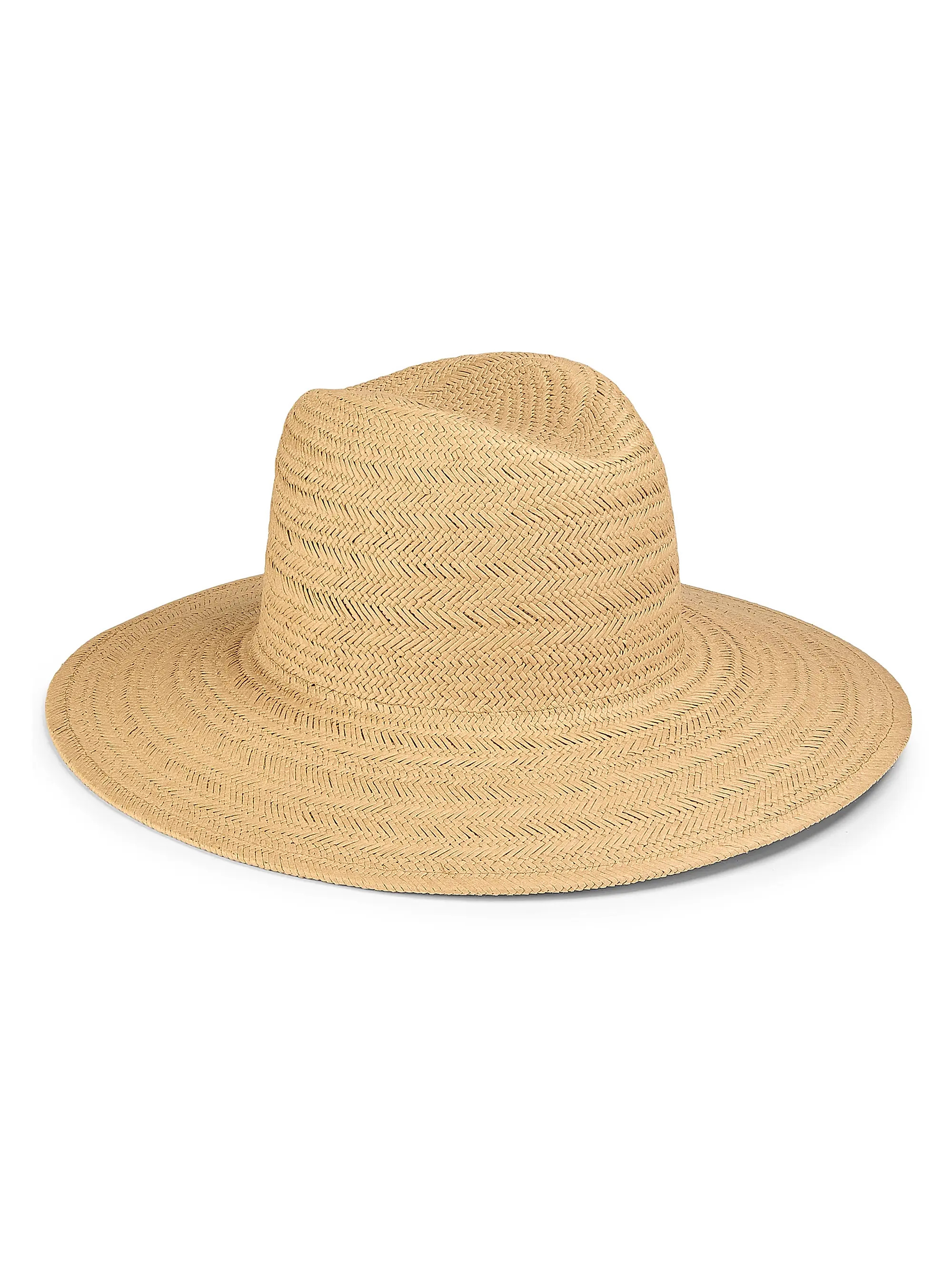 Vince Herringbone Weave Straw Panama Hat | Saks Fifth Avenue | Saks Fifth Avenue