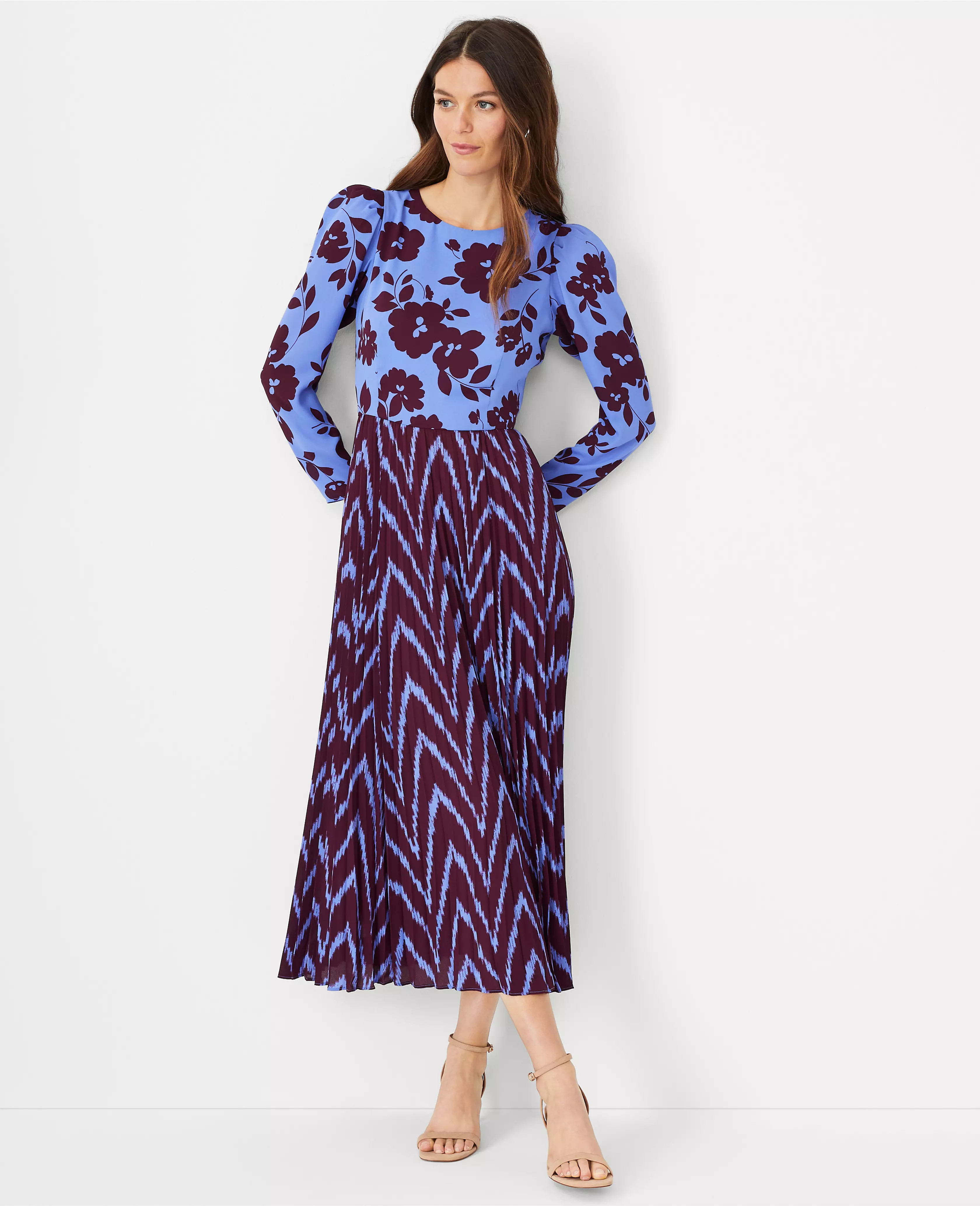 ann taylor floral pleated flare dress Typing Ann Taylor Loft Summer Dresses Ann Taylor LOFT Dress Womens Fit N Flare  Floral Pleated