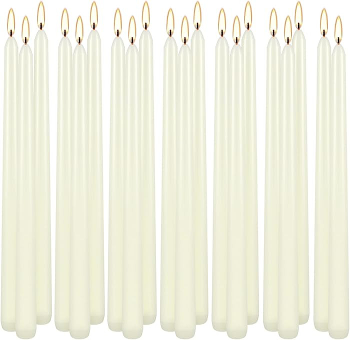 20 Pack Ivory Taper Candles 12 Inch Tall 3/4 Inch Thick Burn 10 Hours | Amazon (US)