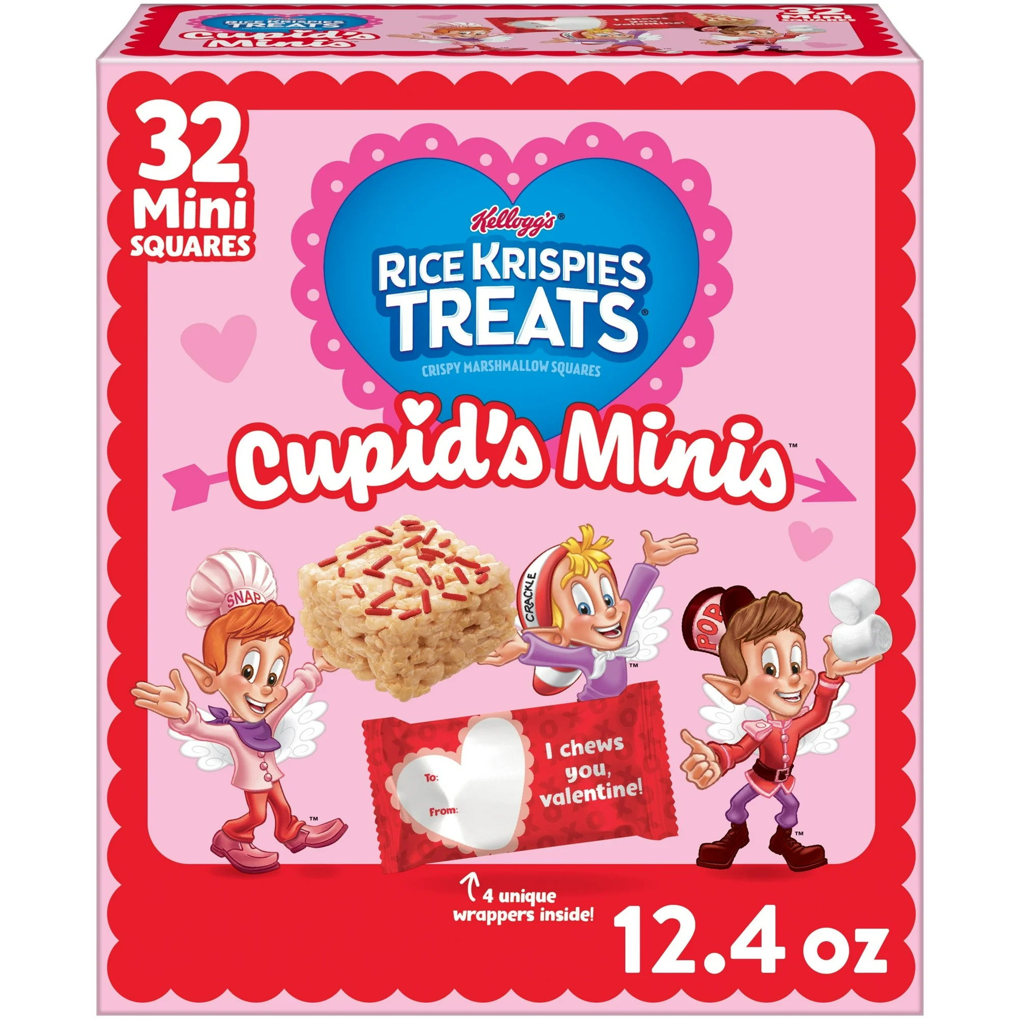Rice Krispies Treats Valentine's Day Minis with Sprinkles Chewy Mini Marshmallow Cereal Bars, Kid... | Walmart (US)