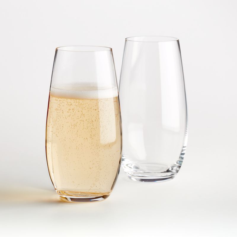 Riedel O Stemless Champagne Glass Flutes, Set of 2 + Reviews | Crate & Barrel | Crate & Barrel