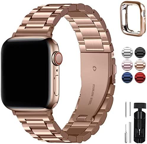 Fullmosa Compatible Apple Watch Band 42mm 44mm 45mm 49mm 38mm 40mm 41mm, Stainless Steel iWatch B... | Amazon (US)