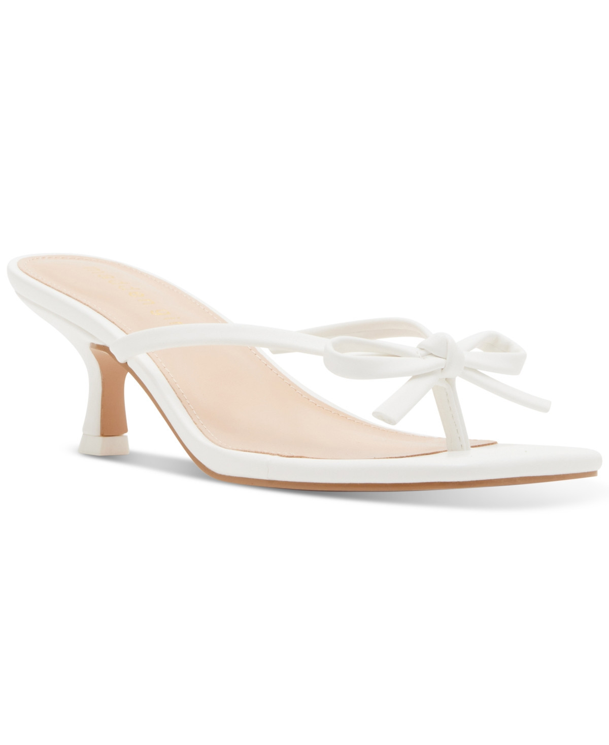 Madden Girl Charlotte Kitten-Heel Bow Dress Sandals - White | Macy's Canada