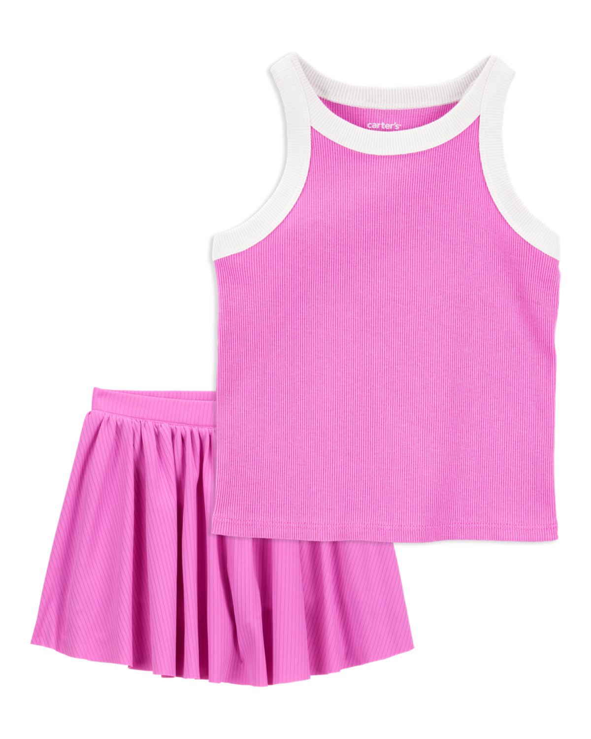 Toddler 2-Piece Ribbed Double Dutch Tank & Active Skort Set - Pink | Carter's | Carter's Inc