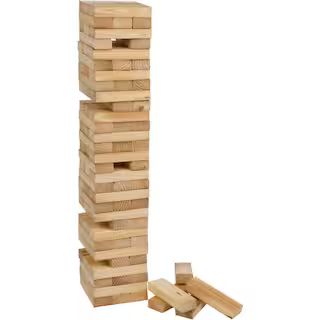 Trademark Innovations 90-Piece 3 ft. Tall Giant Wooden Stacking Puzzle Game with Carry Case-PUZZL... | The Home Depot