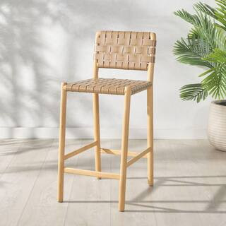 Jeremiah 36.2 in. H Brown/Natural Bar Stool | The Home Depot