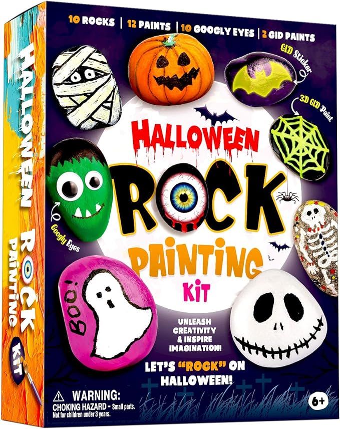 XXTOYS Halloween Rock Painting Kit - Glow in The Dark Rock Painting for Kids - Arts and Crafts fo... | Amazon (US)