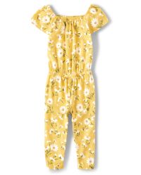 Baby And Toddler Girls Daisy Jumpsuit - sunset gold | The Children's Place