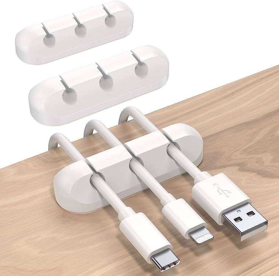 SOULWIT Cable Holder Clips, 3-Pack Cable Management Cord Organizer Clips Self Adhesive for Deskto... | Amazon (US)
