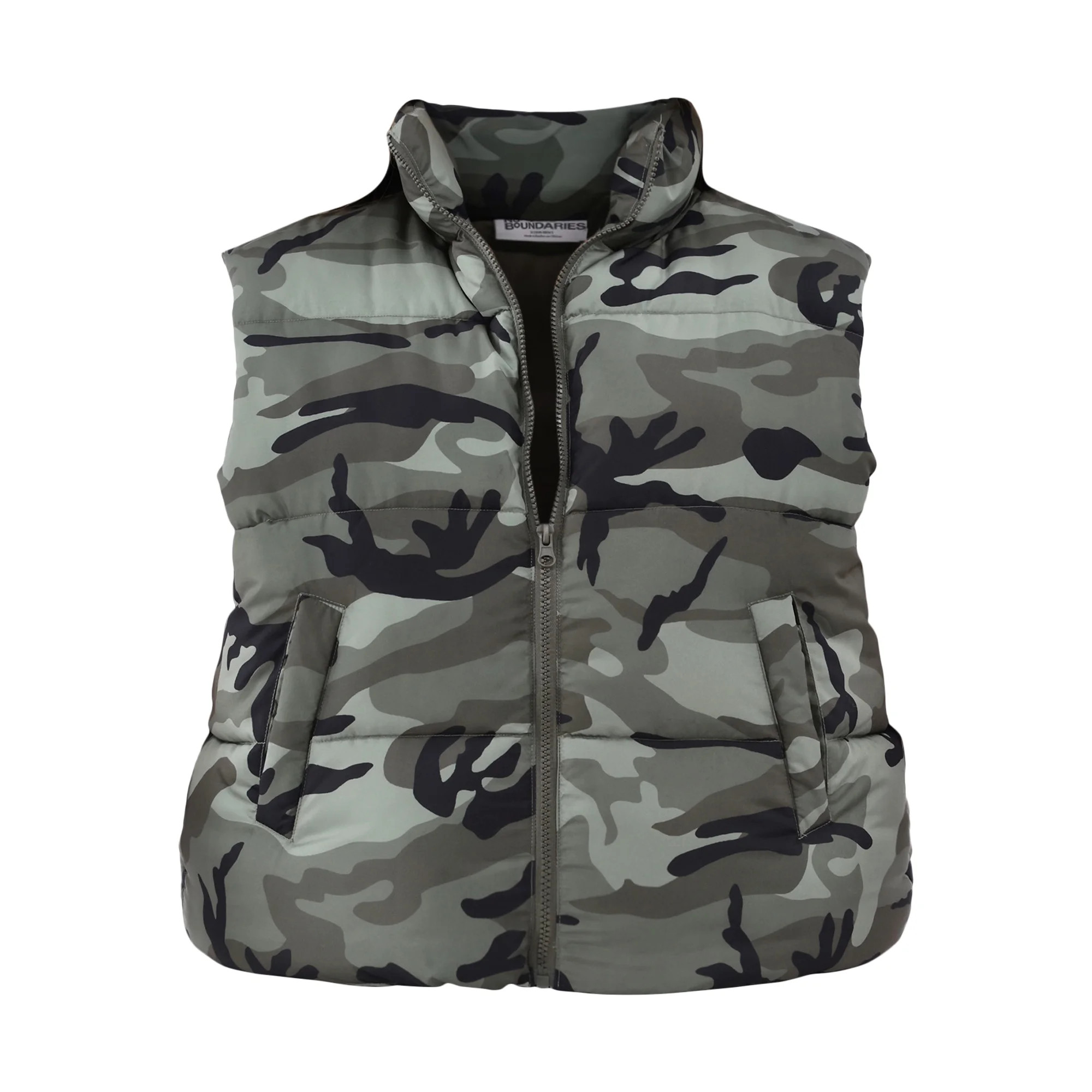 No Boundaries Puffer Vest with Pockets, Women’s and Women’s Plus | Walmart (US)