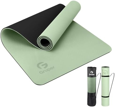 Gruper Yoga Mat Non Slip, Eco Friendly Fitness Exercise Mat with Carrying Strap,Pro Yoga Mats for... | Amazon (US)