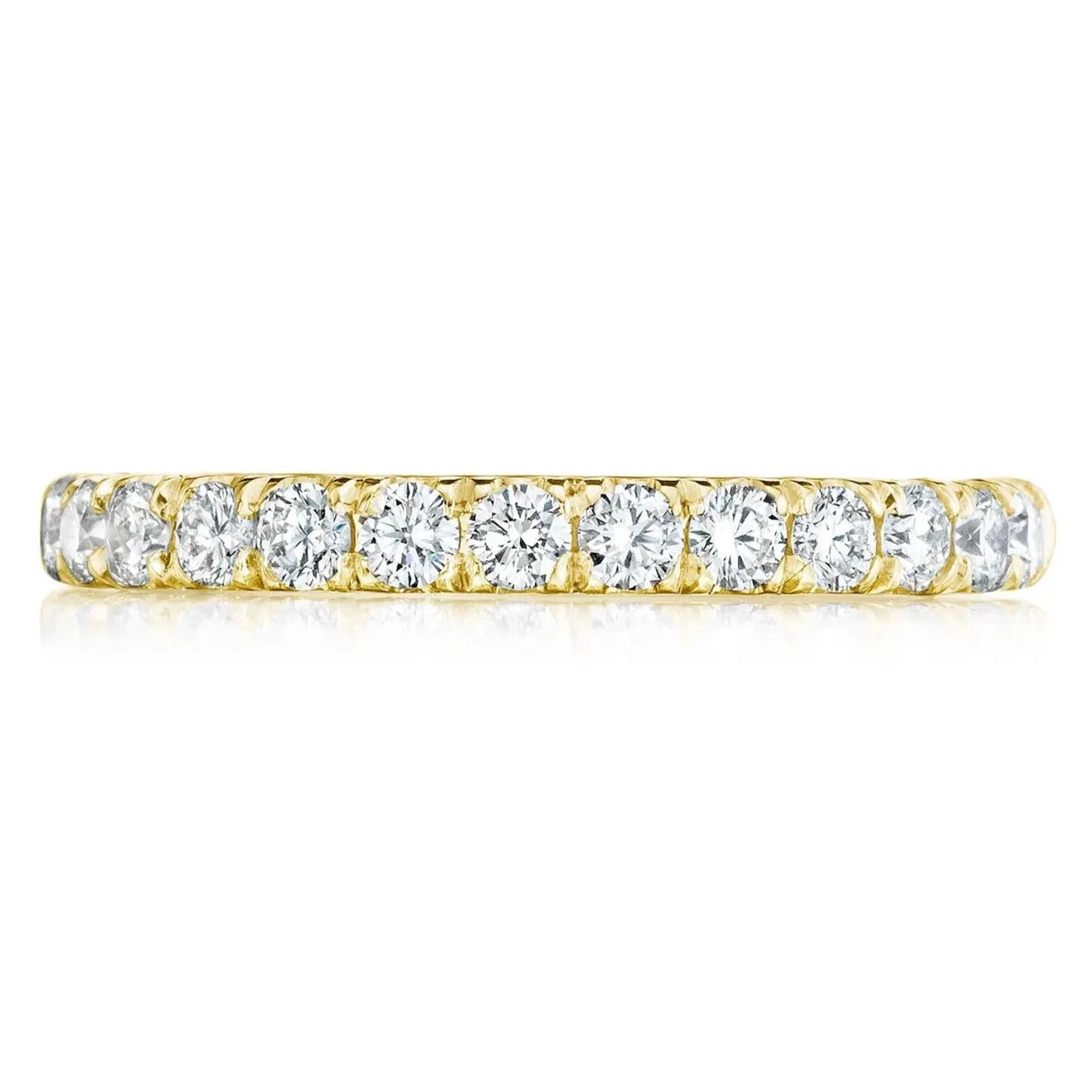 Petite Crescent French Pave Diamond Wedding Band 2.5mm | J. Brooks Jewelers