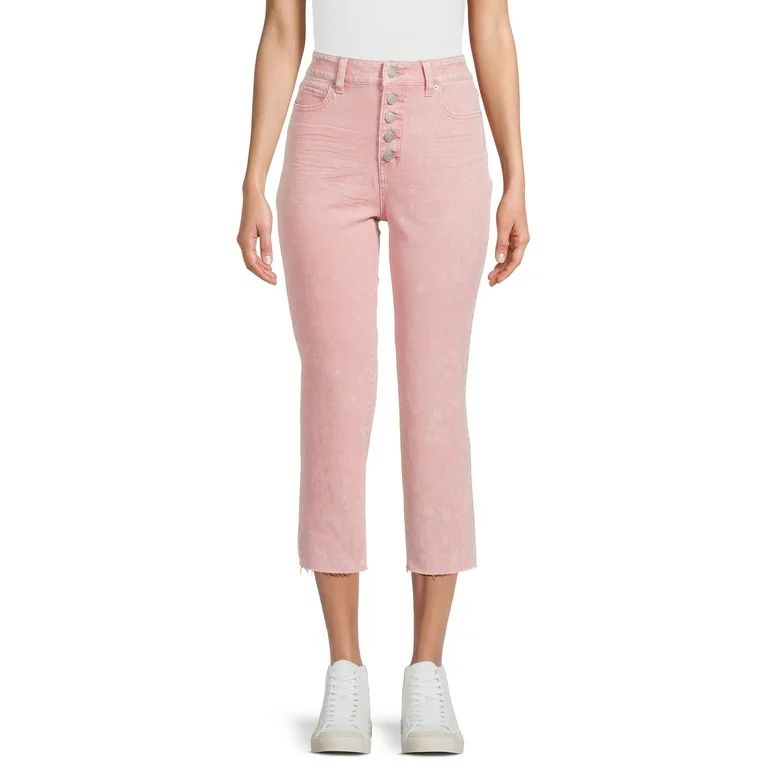 Time and Tru Women's High Rise Straight Crop Jeans, 25” Inseam, Sizes 2-20 | Walmart (US)