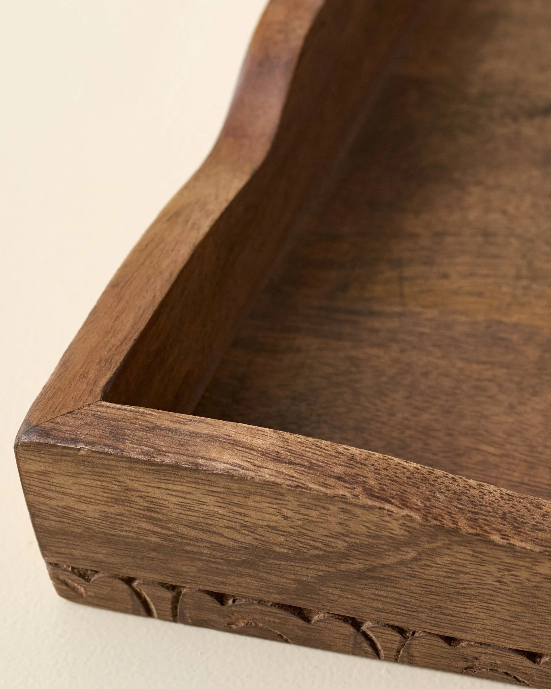 Caroline Carved Wood Scalloped Tray | Magnolia