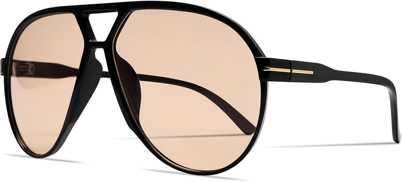 Retro Aviator Sunglasses for Women Men Oversized Classic 70s Vintage Trendy Tangle Free Square Av... | Amazon (US)