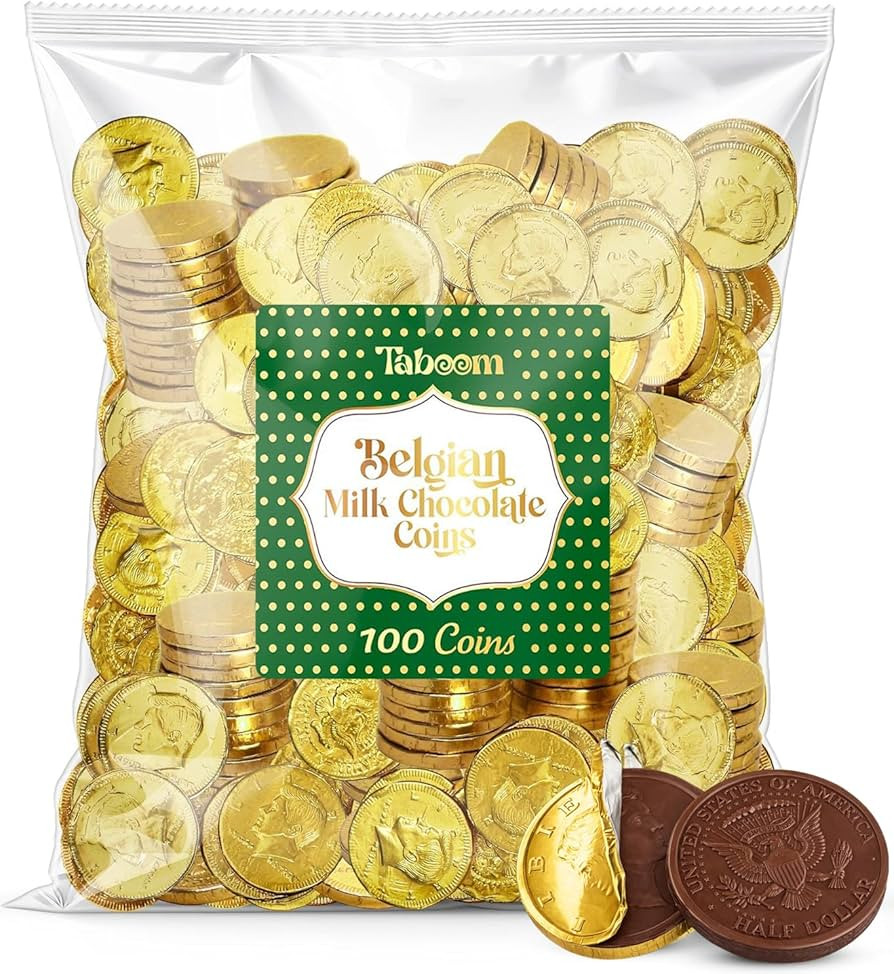 Belgian Milk Chocolate Gold Coins Candy - Smooth, Creamy European Chocolate Wrapped in Gold Foil ... | Amazon (US)