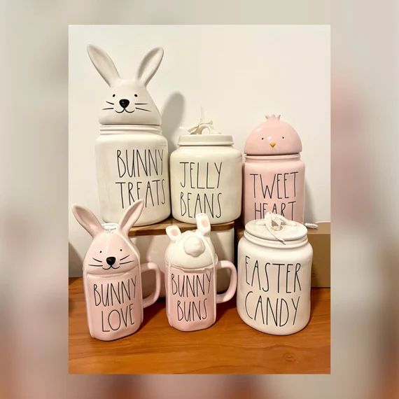 Rae Dunn Easter mug  Easter canister  BUNNY TREATS  bunny | Etsy | Etsy (US)