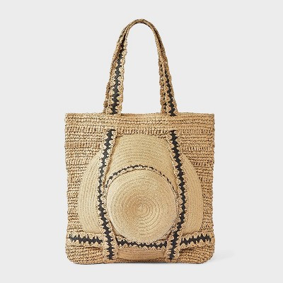 Straw Tote Bag & Hat Set 2pc - A New Day™ Natural | Target