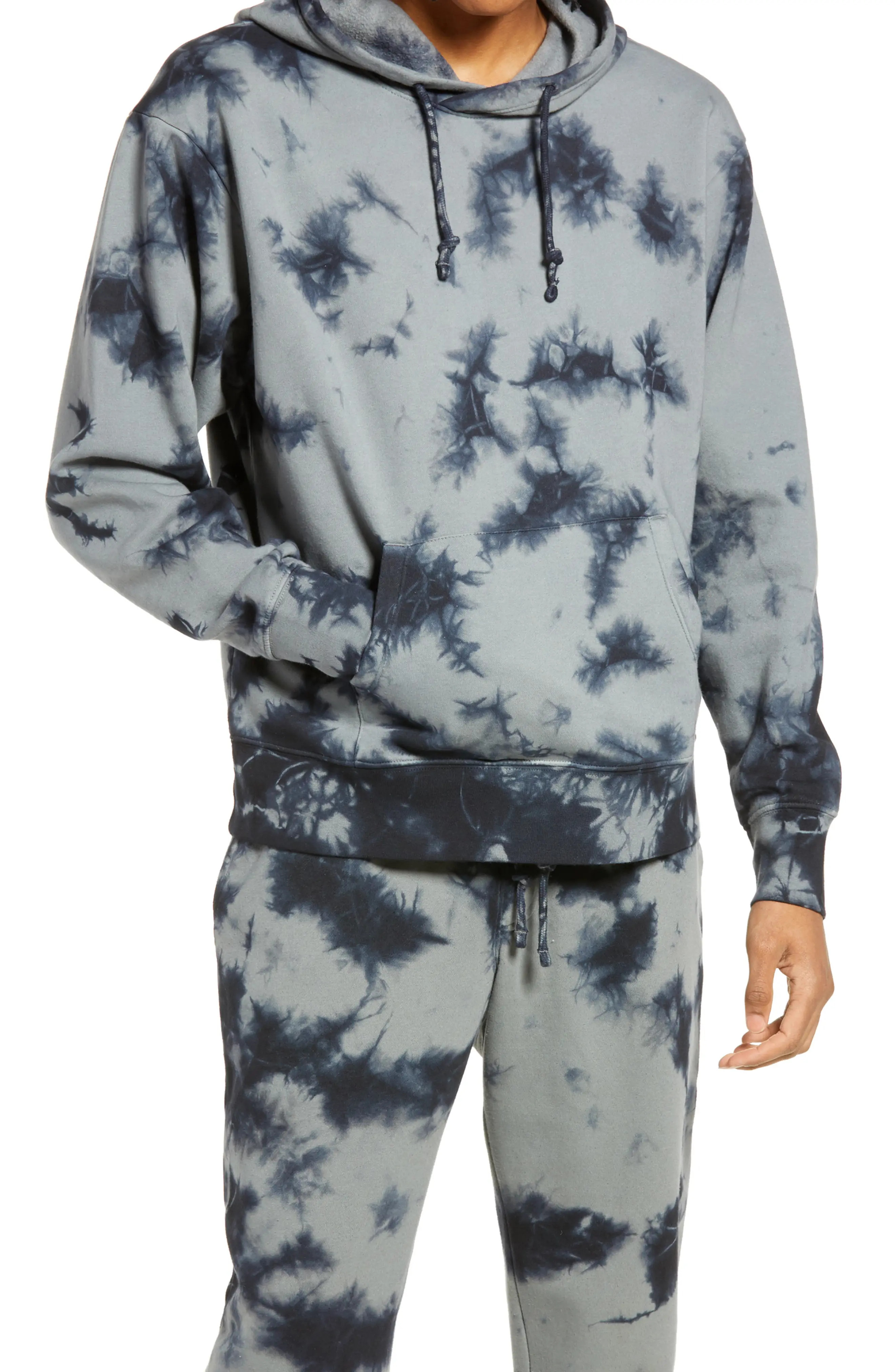 Bp. Unisex Fleece Tie Dye Hoodie, Size Medium - Grey | Nordstrom