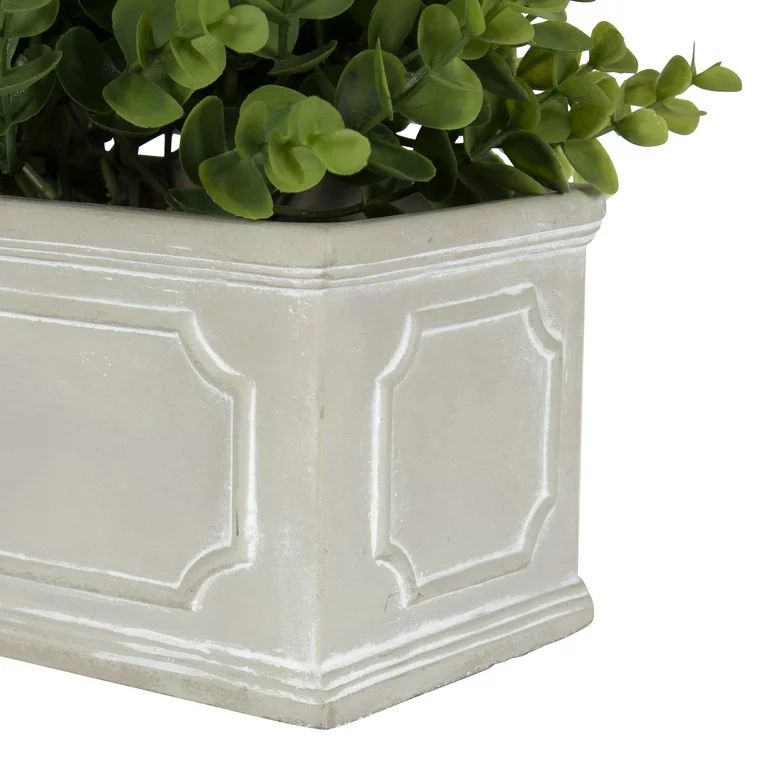 Better Homes & Gardens Faux Boxwood Plant in Traditional Stone Planter, 11.4" | Walmart (US)