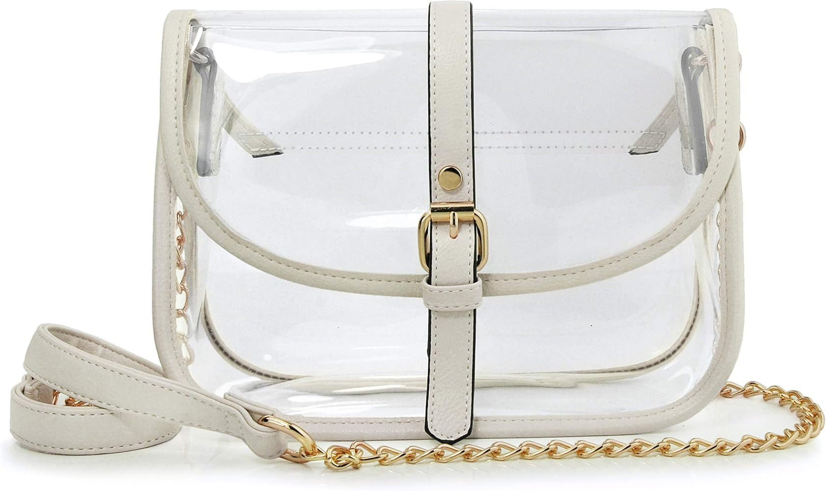 Clear Saddle Cross Body Bag Women Chain Shoulder Handbag Purse | Amazon (US)