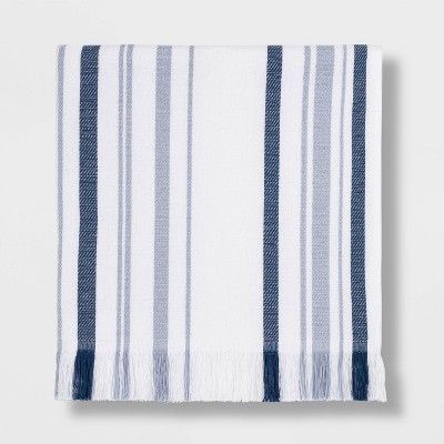 Crew Striped Flat Woven Bath Towel Blue - Threshold™ | Target
