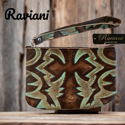 Raviani Western Clutch In Turquoise/Brown Laredo Leather (MADE IN USA) | eBay US