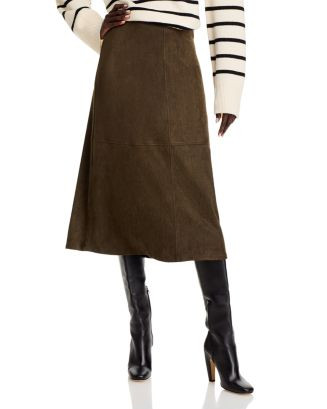 Single Thread Faux Suede A Line Skirt  | Bloomingdale's Women | Bloomingdale's (US)
