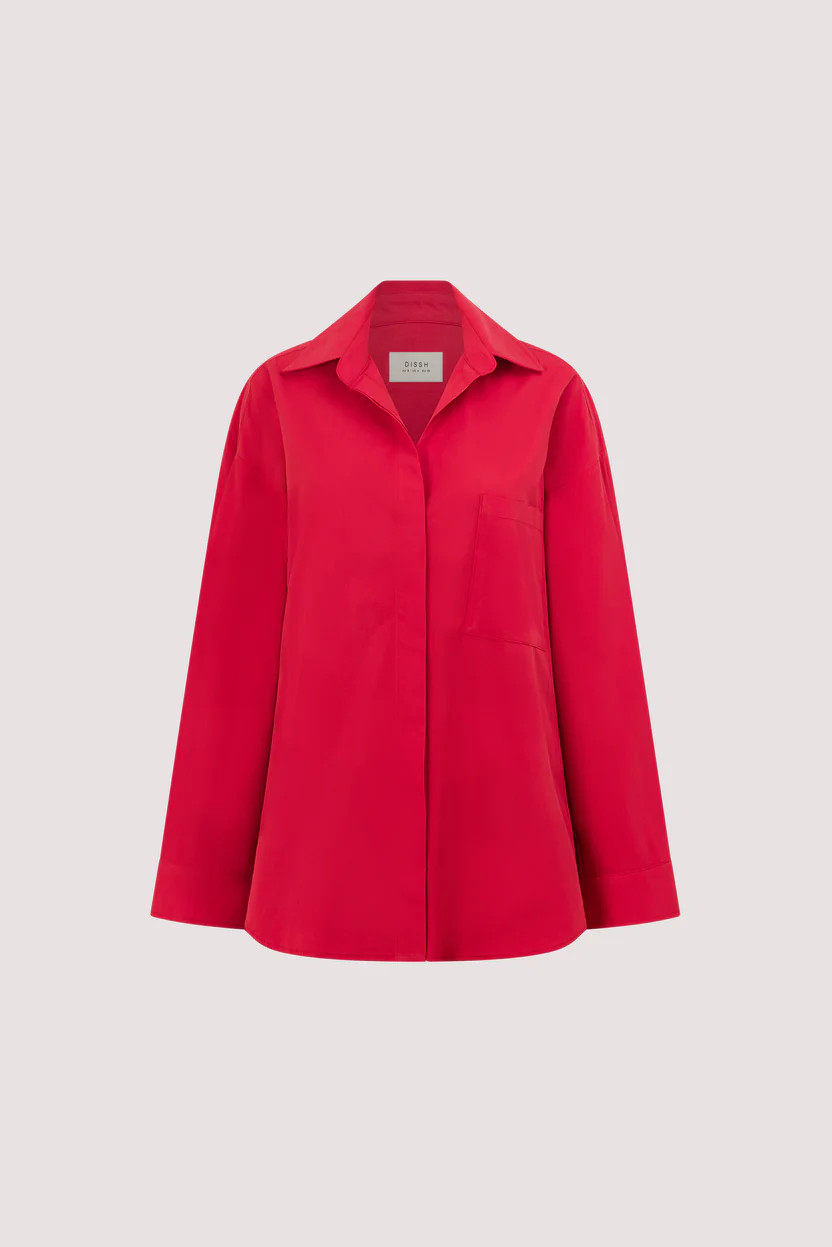 INA RED LIGHTWEIGHT POPLIN SHIRT | DISSH