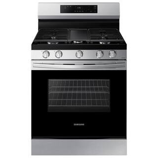 Samsung 30 in. 5 Burner Freestanding Gas Range in Stainless Steel with Standard Cooking NX60A6111... | The Home Depot