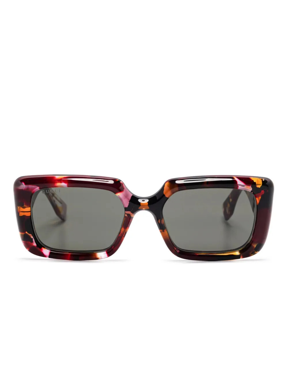 Gucci Eyewear rectangle-frame sunglasses - Red | Farfetch Global