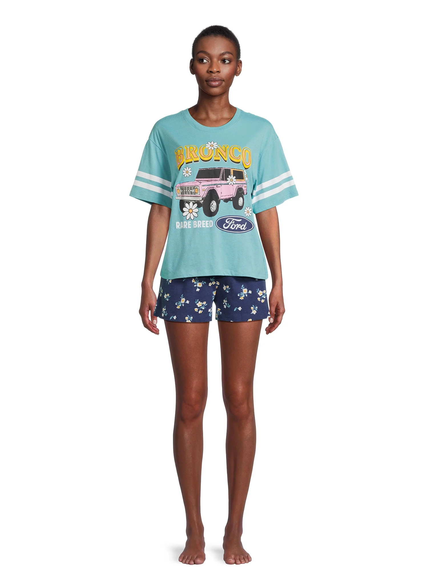 Ford Bronco Women’s Graphic Tee and Shorts Lounge Set, 2-Piece, Sizes XS-3X | Walmart (US)