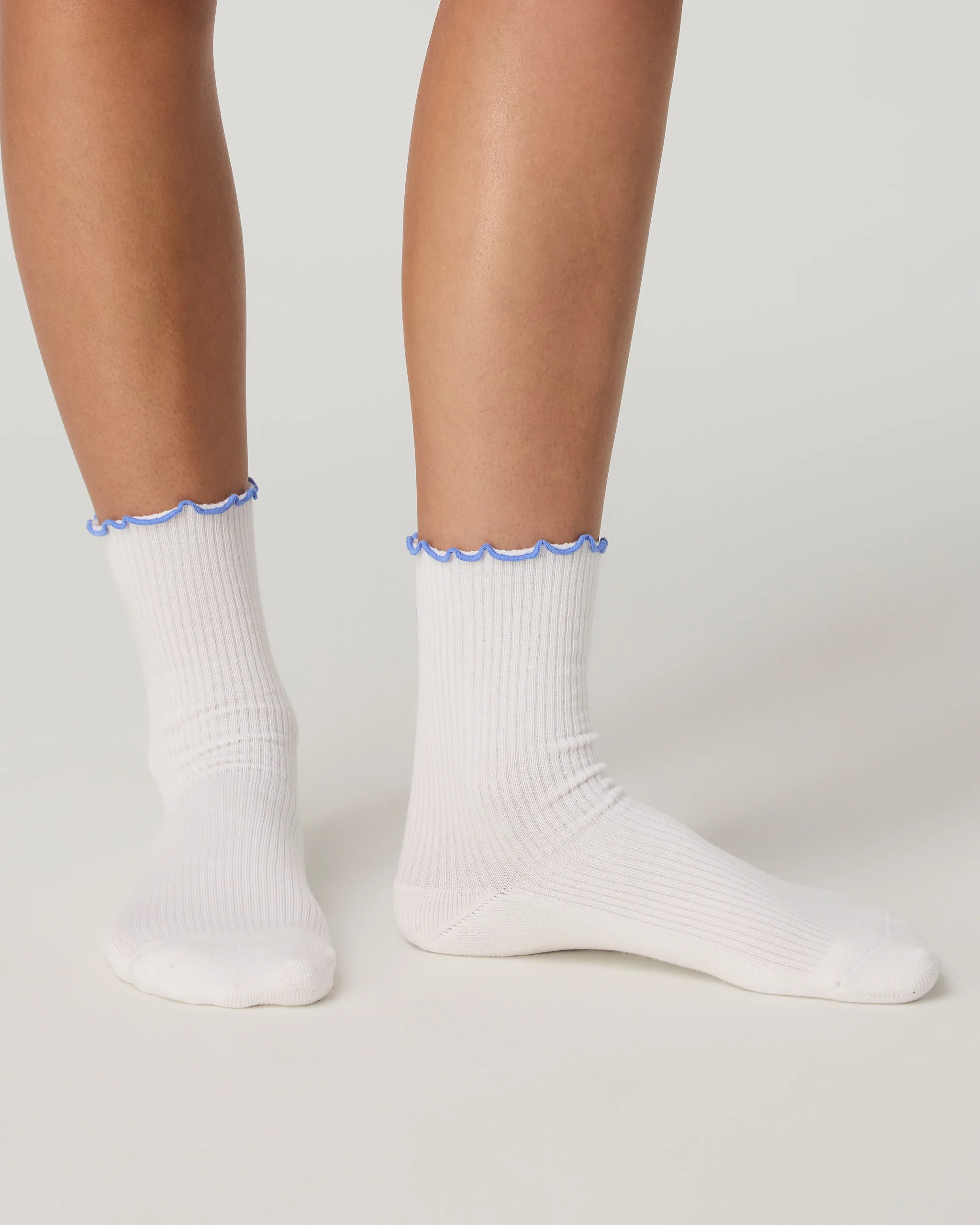 Half Crew Ruffle Sock – Riviera Blue Ruffle Socks – Vuori | Vuori Clothing (US & Canada)