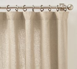 Custom Belgian Flax Linen Blackout Curtain - Dark Flax | Pottery Barn (US)